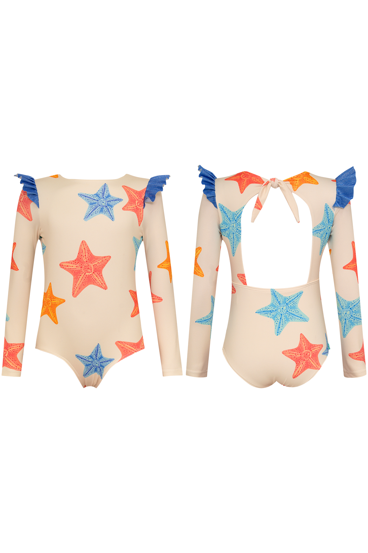 Girls’ long sleeve one-piece swimsuit Starfish Arena by Pepita & Me